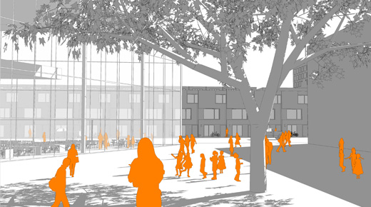 Entrance and schoolyard