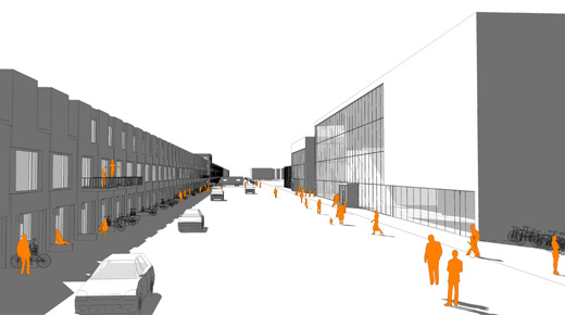 Theatre and cafeteria on the right